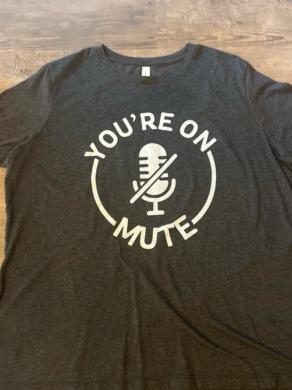 Dark Gray "You're On Mute" Graphic Tee - Men's Casual Shirt